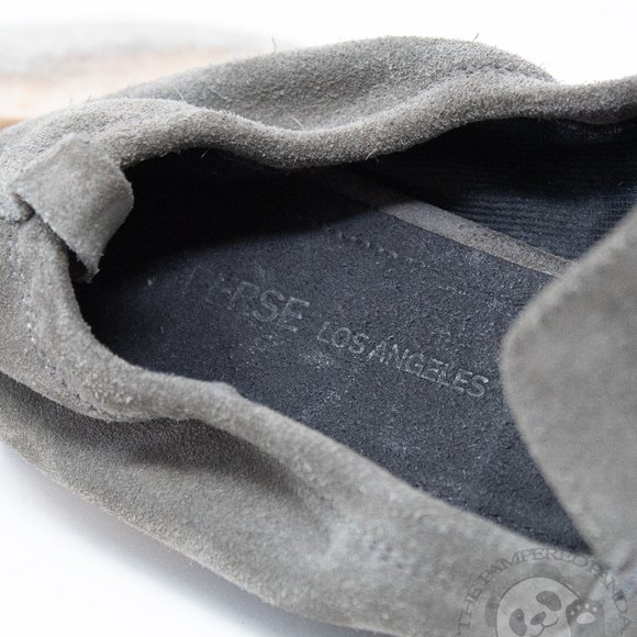 James Perse Sonoma Los Angeles Slip On Concrete Gray Suede Leather Womens Size 9 - Picture 2 of 6